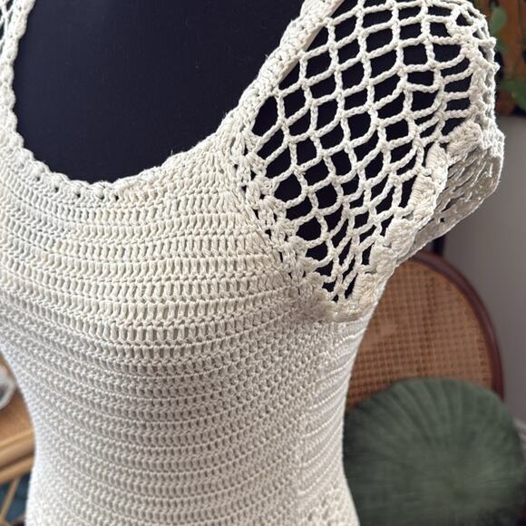 Express Hand Knit Crochet Bodycon Midi Dress - Picture 3 of 4